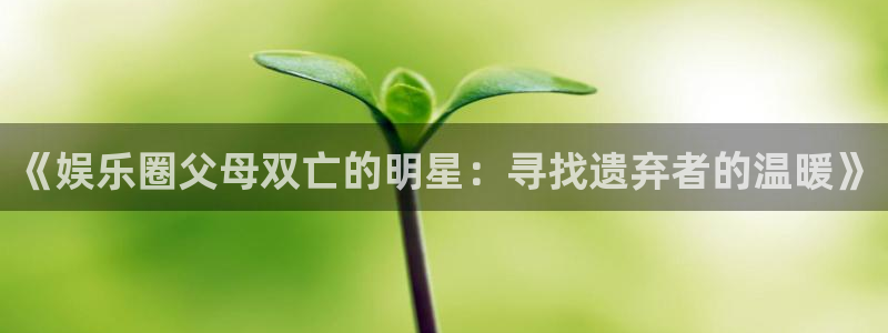 恒行5娱乐：《娱乐圈父母双亡的明星：寻找遗弃者的温暖》